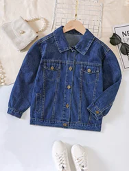 Middle Aged And Young Girls Fashion Trend Autumn And Winter Lapel Cat Embroidered Long Sleeved Denim Jacket