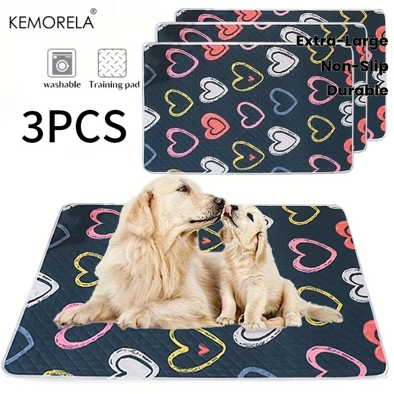 KEMORELA 3pcs Washable And Reusable Cat And Dog Urine Pads Suitable for Large Medium And Small Pets Universal for All Seasons