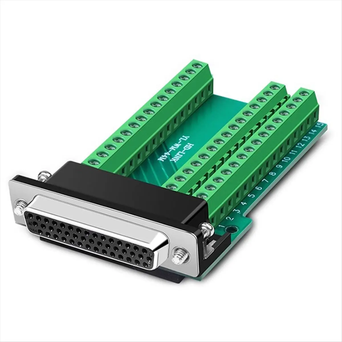 A64K HDB44 Solderless Connector Industrial 3 Rows D-SUB 44Pin Female P Hole Plug Breakout Terminal Board Adapter,A