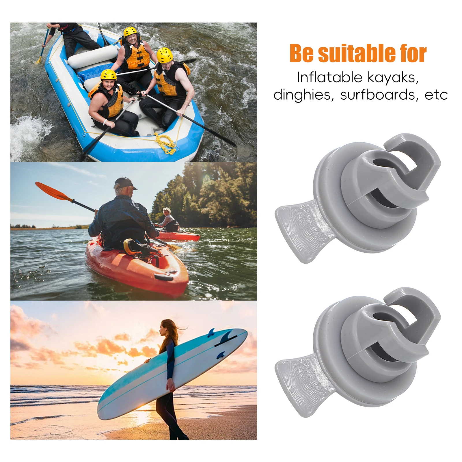 

4pcs Plugs Portable Boat Air Plugs Professional Kayak Valves Covers Replaceable Valves Caps Inflatable Dinghy Surfboard