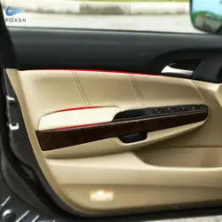 Microfiber Leather Car Door Panel Cover Interior Door Armrest Sticker Trim For Honda Accord 8th Sedan 2008 2009 2010 2011 2012