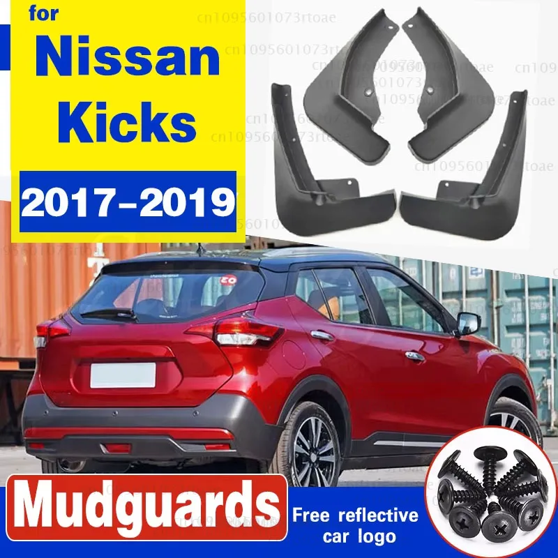 4 PCS for Nissan Kicks SV 2017 2018 2019 P15 Front Rear Car Mudflap Fender Mud Flaps Guard Splash Flap Mudguards Car Accessories