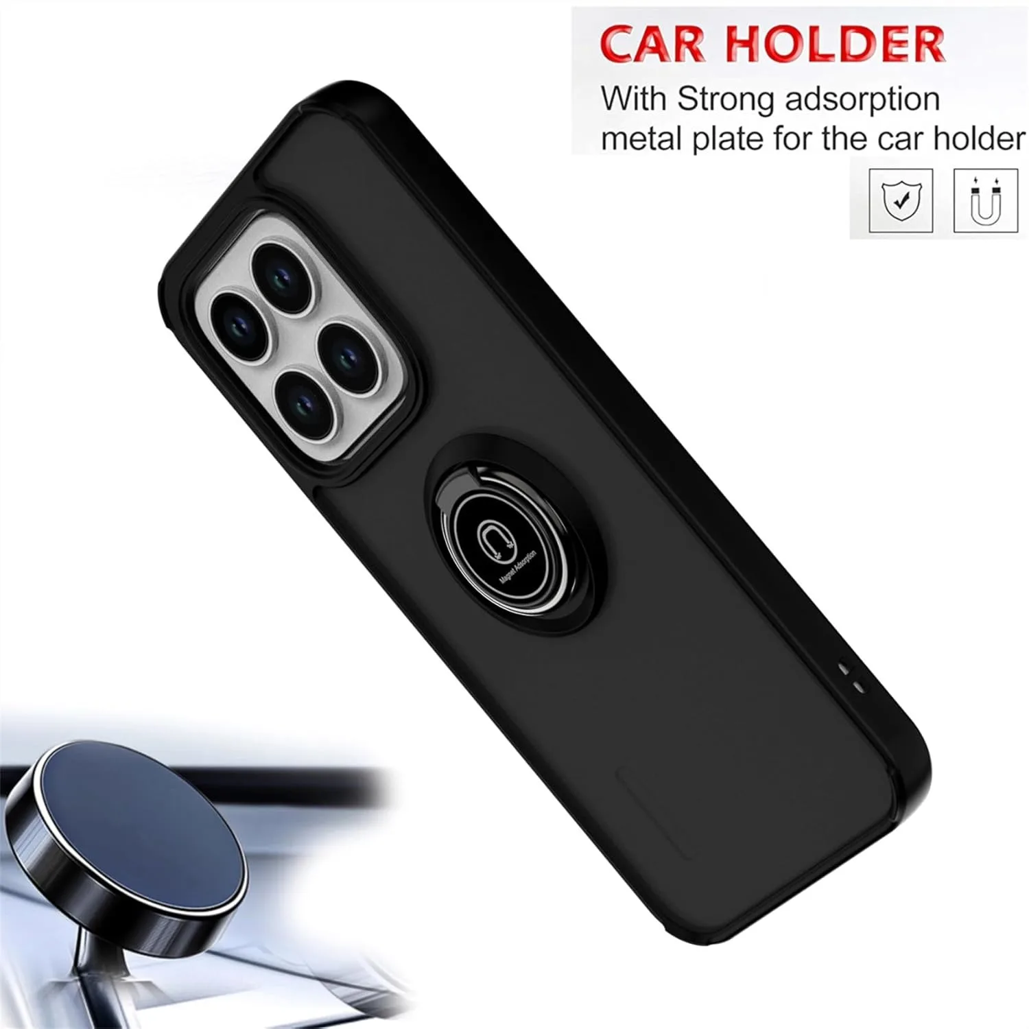 حافظة مدرعة غير لامعة لهاتف موتورولا موتو G56 G86 حلقة غطاء حامل مغناطيسي حامل مقاوم للصدمات شل كوكه Fundas