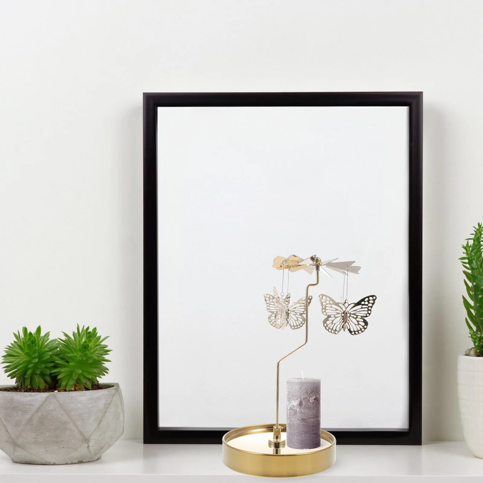 

1pc Stainless Steel Candlestick Elegant Desktop Holder For Home Wedding Dining Table Decor Candlelight Dinner Metal Adornment