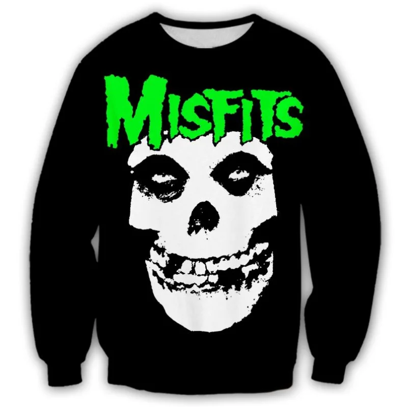 Misfits 3D Printing Casual Sweatshirt Graphic Tshirt Men Women Fashion Rap Coat O-neck Long sleeve Sweats Mens Clothes
