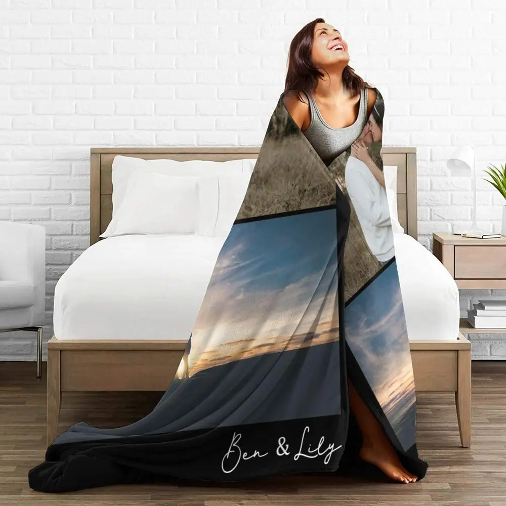 الآباء الشخصية إضافة صورة نص اسم الشعار بطانية مخصصة للرجال والنساء والأصدقاء والأب والأم #6