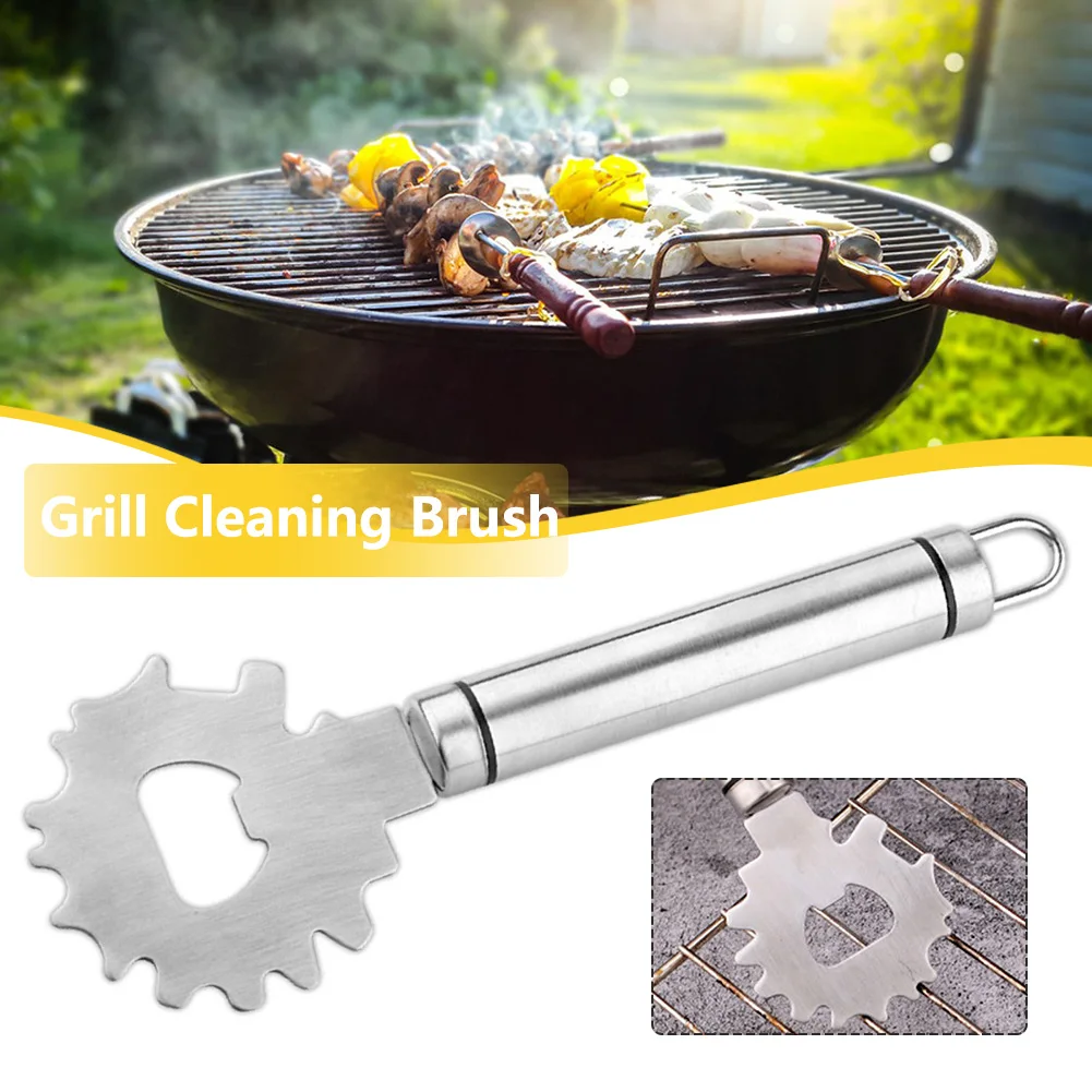 Multifunctional Grills Cleaning Scraper Stainless Steel Barbecue Crevice Cleaning Tool For BBQ Mesh Wear-resistant Durable