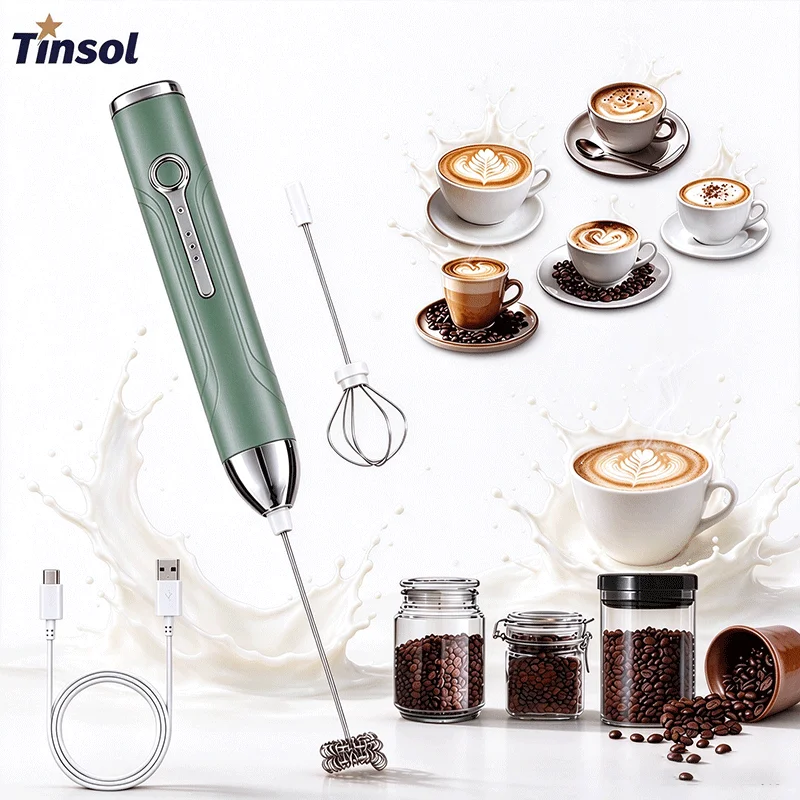 TINSOL TINSOL Three-gear mini handheld milk frother Coffee frother wireless Type-C charging portable kitchen cooking tool Foam mixer - Aliexpress Deal