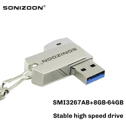 SONIZOON XEZUSB3.0005 Rotating pen drive USB flash drive SMI3267AB/AEscheme of 8GB 16GB 32GB 64GB Stable highspeed memoriaastick