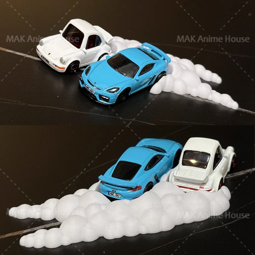 Miniature Figure 1/64 Drifting Tire Smoke Effect Piece Suitable For Wind And Fire Wheel Q Version And Most 1/64 Ratio Models