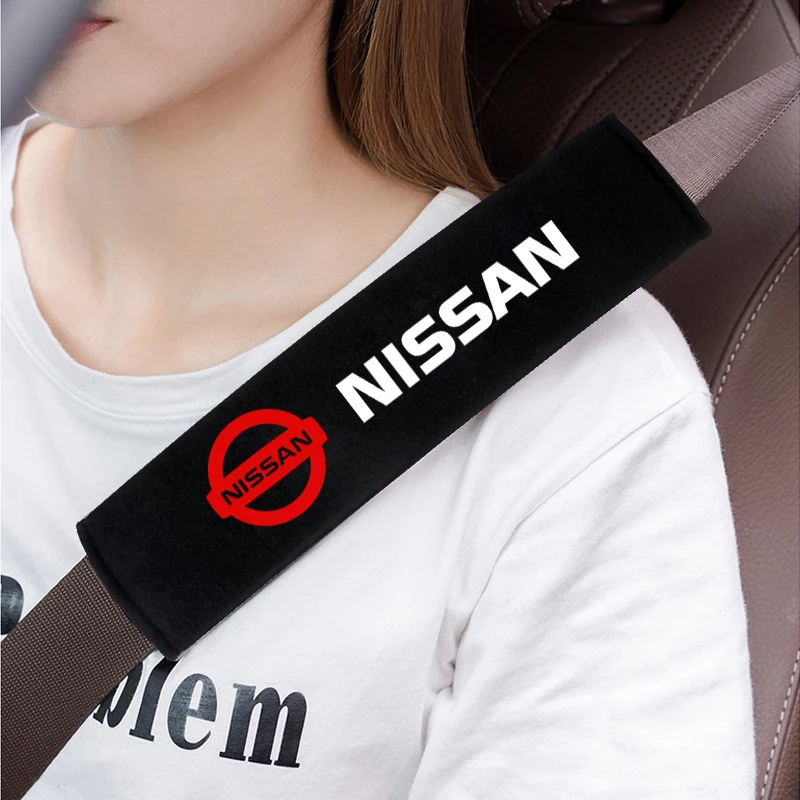 2 قطعة غطاء حزام الأمان منصات الكتف مقعد السيارة حزام الكتف وسادة الحال بالنسبة لنيسان X-trail قاشقاي ملاحظة جوك سنترا نافارا ميكرا ليف