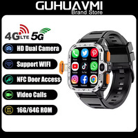 2024New 4G PGD Android Smart Watch for Men GPS 64G ROM Storage 200W+800W HD Dual Camera SIM Card WIFI NFC Video Calls Smartwatch