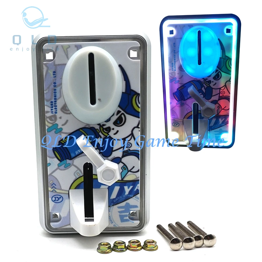 Led Illuminated Light Frame Coin Acceptor Cartoon Face Plate For Arcade Game Tokens Selector Claw Machine Pinball Parts