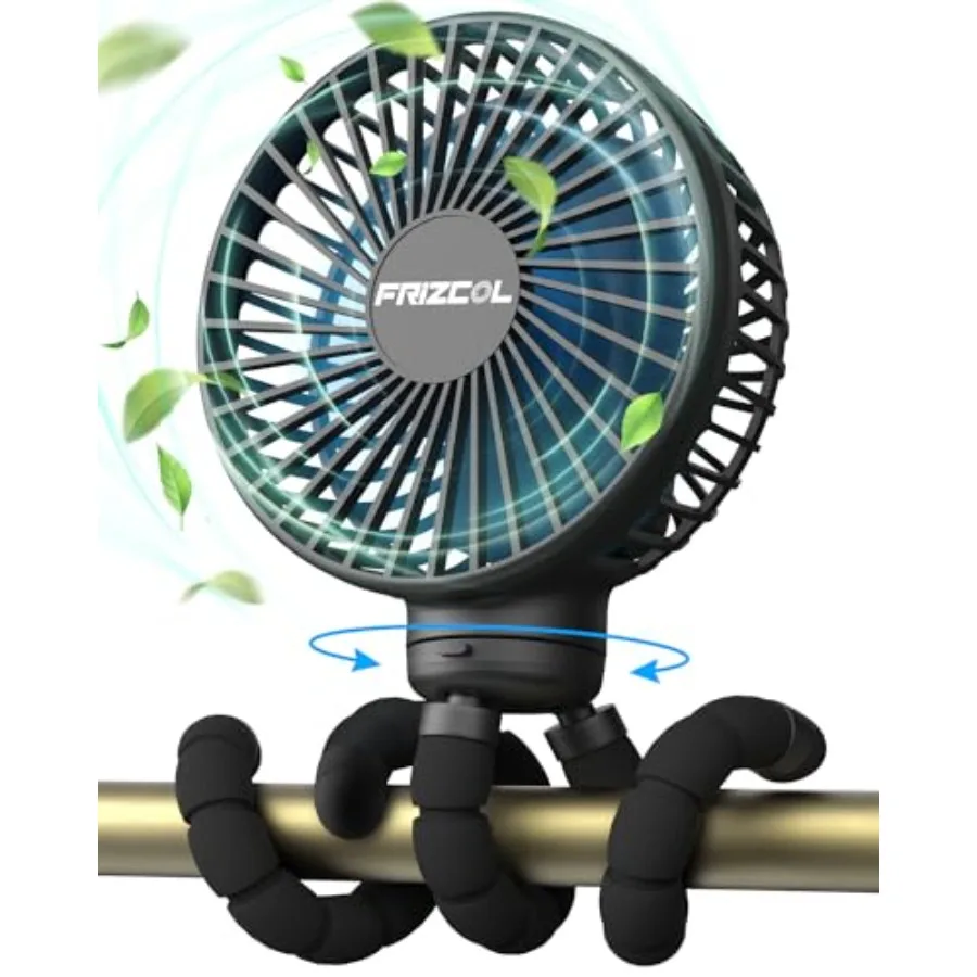 Stroller Fan for Baby - Portable Fans Rechargeable - Battery Operated Fan Use for 24Hrs - Fan for Handheld/Clip On/Car Seat/Des