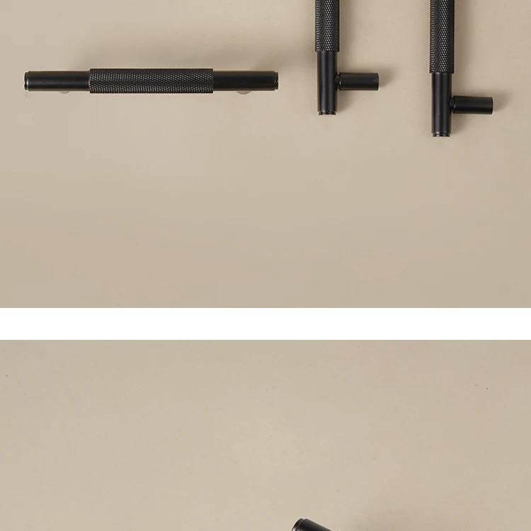 Dooroom Möbelgriffe aus massivem Messing, schwarzes Kreuz, Rändelung, Schrank, Kleiderschrank, Kommode, Schublade, Schrankknöpfe, Hardware – Detail 15