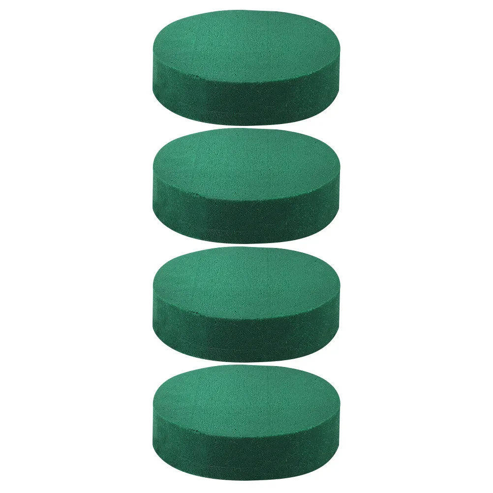4Pcs Flower Arrangement Foam Blocks Round Shape for Vases Containers Artificial Fresh Flowers Craft Wedding Party Use