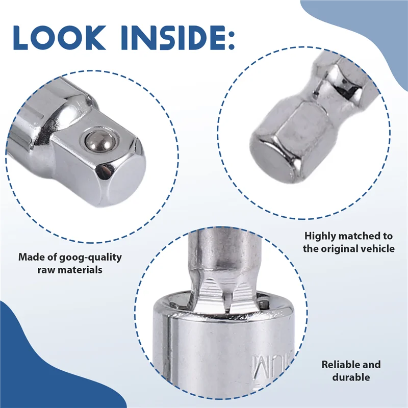 GOOD-3 Pack Impact Grade Socket Adapter 360-Degree Universal Joint Swivel Socket Set, Socket To Drill Adapter