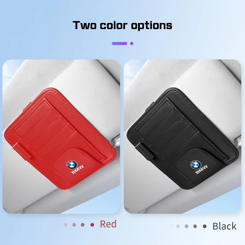Car Visor Organizer Storage Multi-Pockets Glasses Clip For BMW 1 3 5 7 Series F40 F48 E70 E90 G20 G30 i7 i8 X1 X2 X3 X5 X4 X6 X7 view 5
