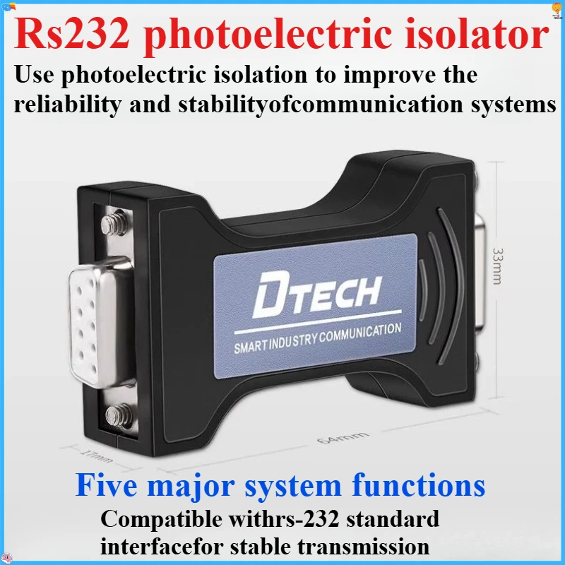 1PCS RS232 Photoelectric Isolator 9-Pin Serial Port Protector with Two-Way Communication And Lightning Protection for Project