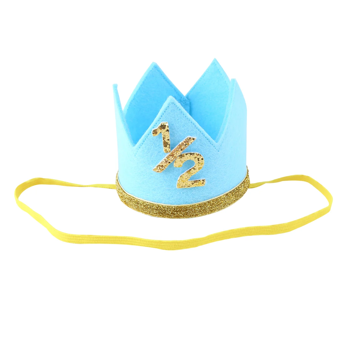 Newborn Infant Toddler Baby Girl Boy Half 1/2 First Second Third Birthday Crown Party Cake Smash Headband Hair Accessories blue