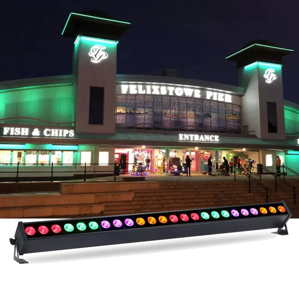 

80W RGBW Outdoor LED Eave Wall Light IP65 Waterproof Color-Changing Landscape Lighting for Pier Port & Building DC24V