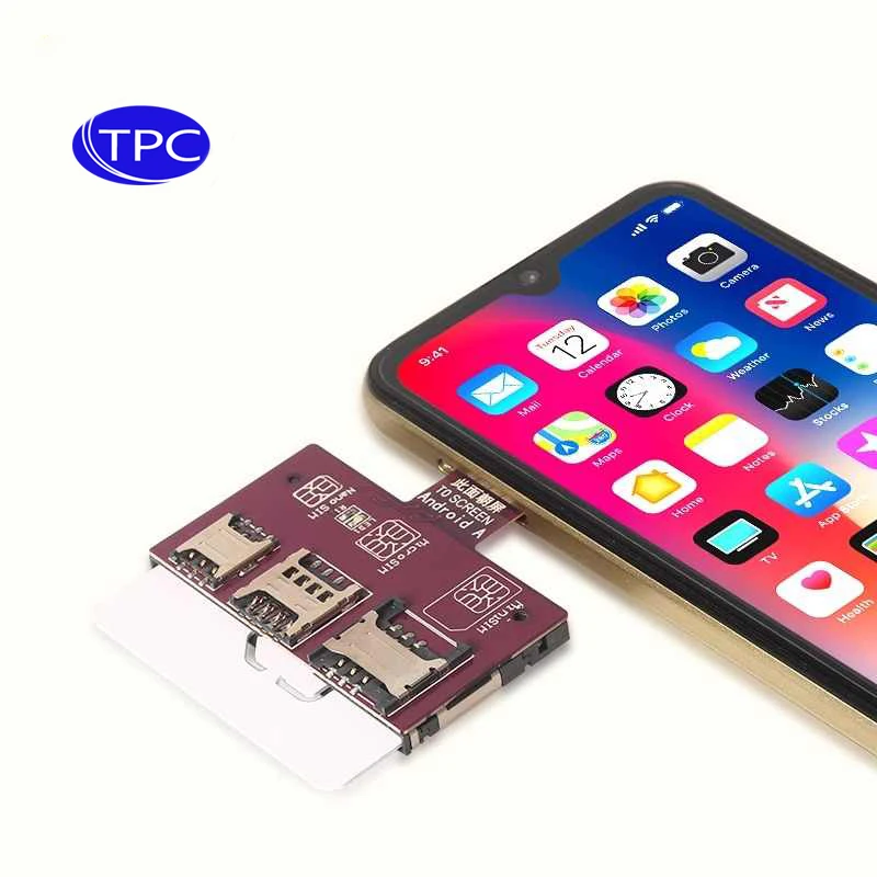 TPC For iPhone SIM card 4in1 External Card Slot Adapter Fast Card Changer iPhone SIM Card Reader Holder Free reboot Nano