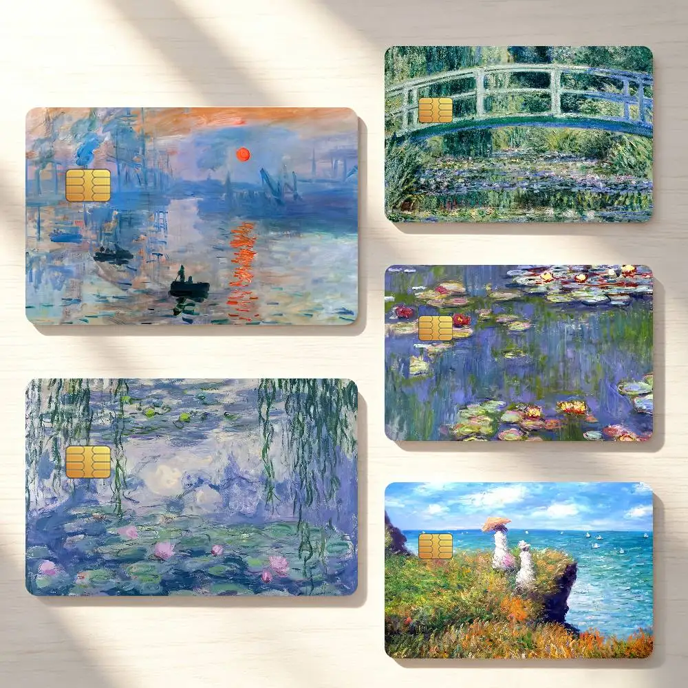 Art Claude Monet Credit Card Sticker Waterproof Anti-Scratch 4PCS Bank Debit Traffic Cover Decoration