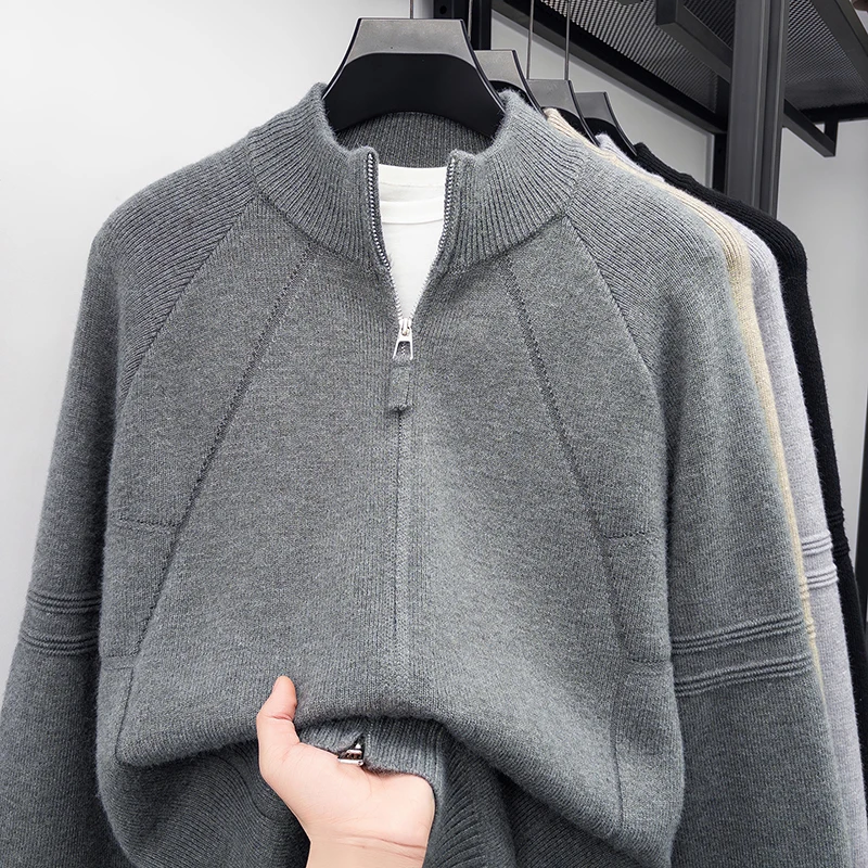 

Осенний бестселлер, рекомендовал владельца магазина, мужская модная броня в стиле, повседневная однотонная модная куртка-свитер на молнии с полной молнией