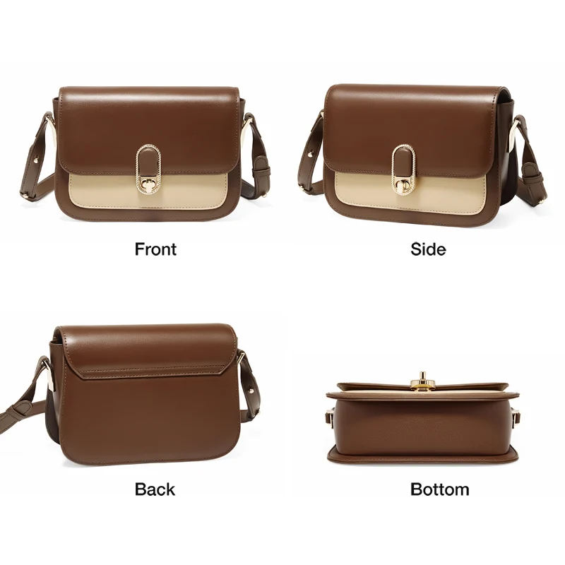 FOXER Summer Women Small Crossbody Bag Lady New Design Split Leather Messenger Bag Female Retro Fashion Flap Shoulder Armpit Bag