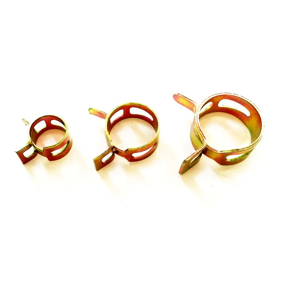 선택을위한 4mm-25mm 파이프 클램프 연료 스프링 클립 진공 실리콘 65Mn 자동차 자동차 스프링 클립 연료 오일 워터 호스 클램프