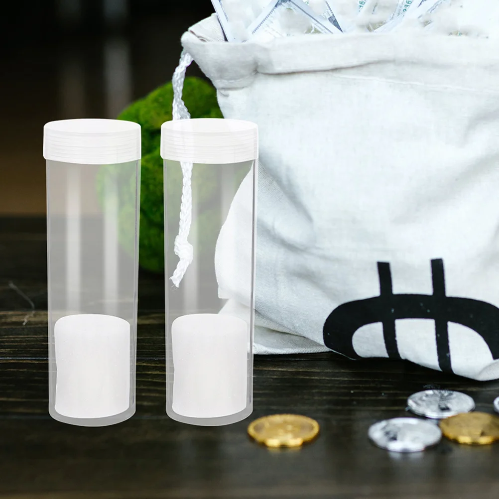 

20Pcs 20.5mm Clear Round Plastic Coin Holders Storage Tubes for Collectors Home Travel Organizer Protection Supplies
