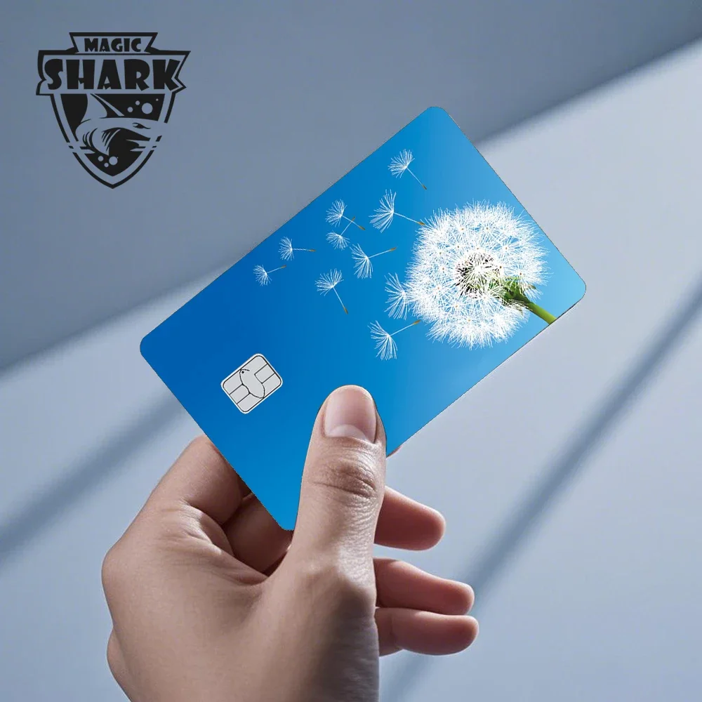 غطاء لاصق من الجلد المقاوم للماء من Maigc Shark Dandelion Pizza Graffiti Fox Bread لبطاقة الائتمان الخصمية بدون تتلاشى