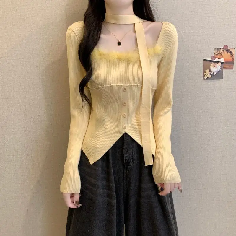 

Свитера Джемперы Пуловеры Женские с V-образным вырезом в полоску Сексуальные с рисунком Рождественский праздник Фестиваль Сезон Празднование Джингл Мягкие Теплые