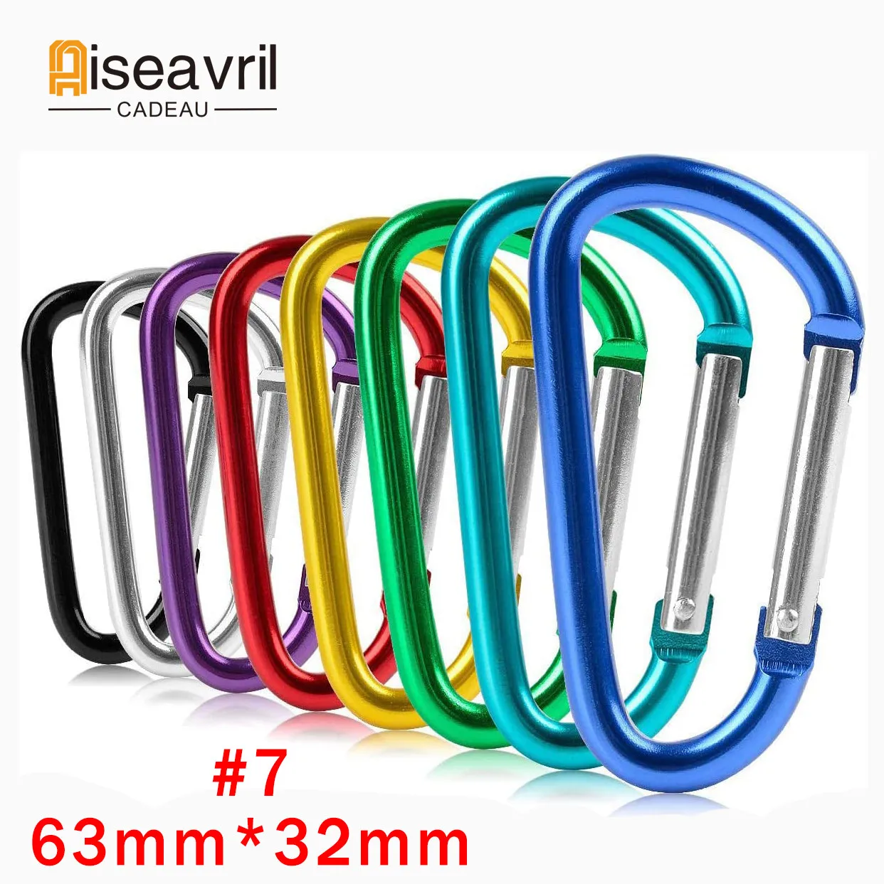 10pcs Outdoor Camping Multi Tool Mountaineering Buckle Steel Small Carabiner Clips Fishing Climbing Acessories 7# Wholesale