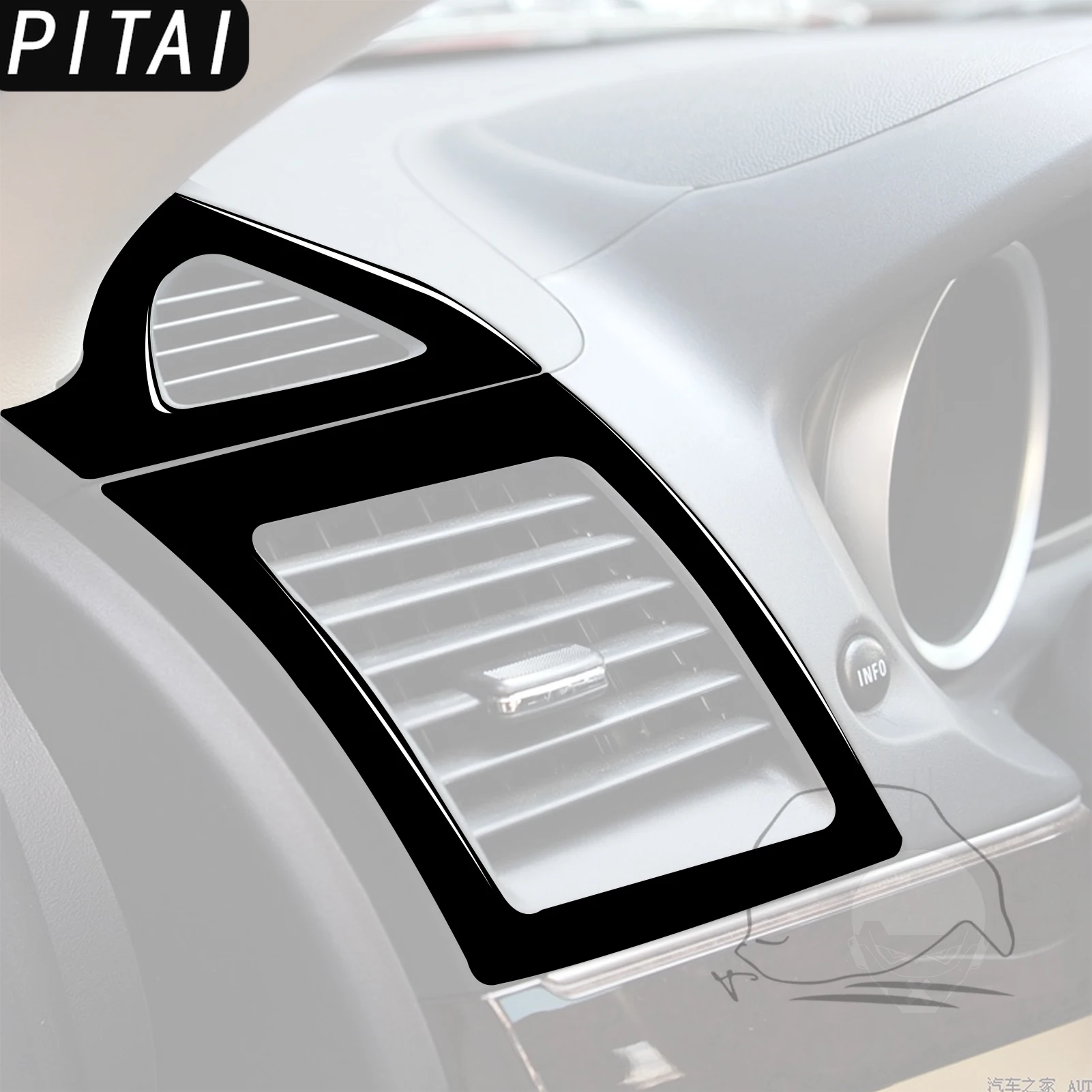 For Mitsubishi Lancer EVO X MR 2008-2015 Piano Black Side Air Vent Outlet Panel Trim Strips Car Interior Accessories Sticker