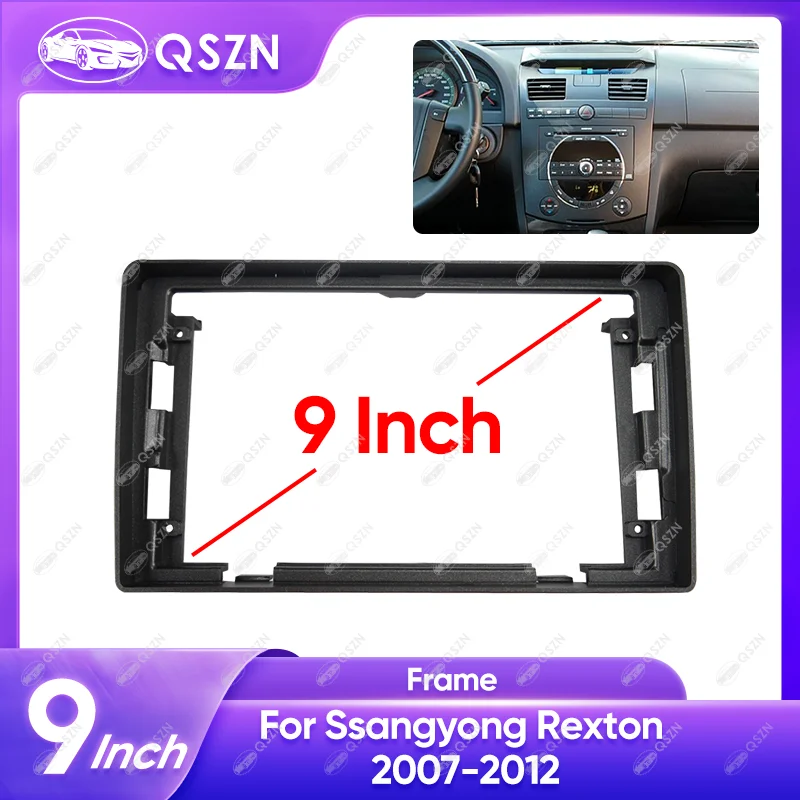 For SSANGYONG 2007-2012 REXTON 9INCH Car Radio Android Stereo Audio Screen Multimedia Video Player Navigation Frame Matten Black