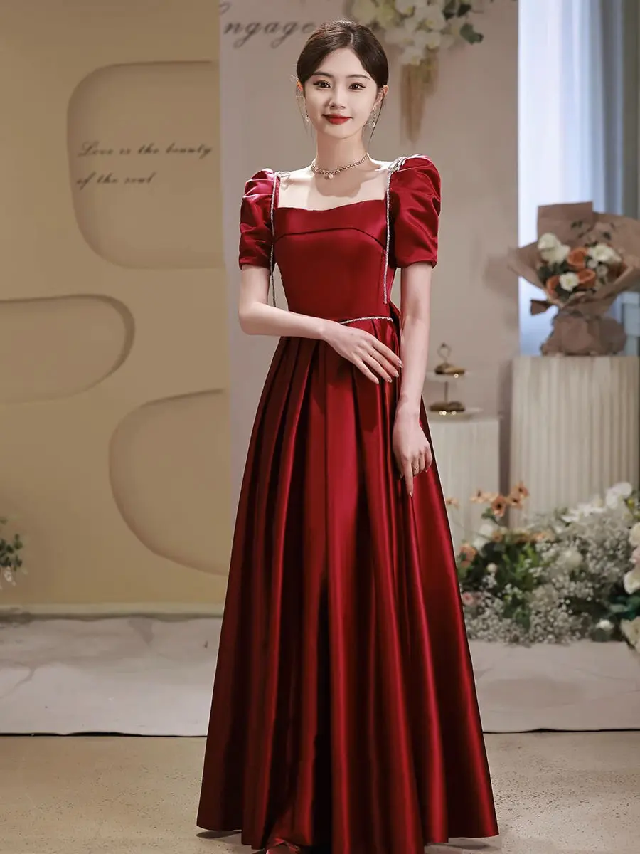 Toast Dress Red Little Engagement High Sense Vocal Music Art Long Spring