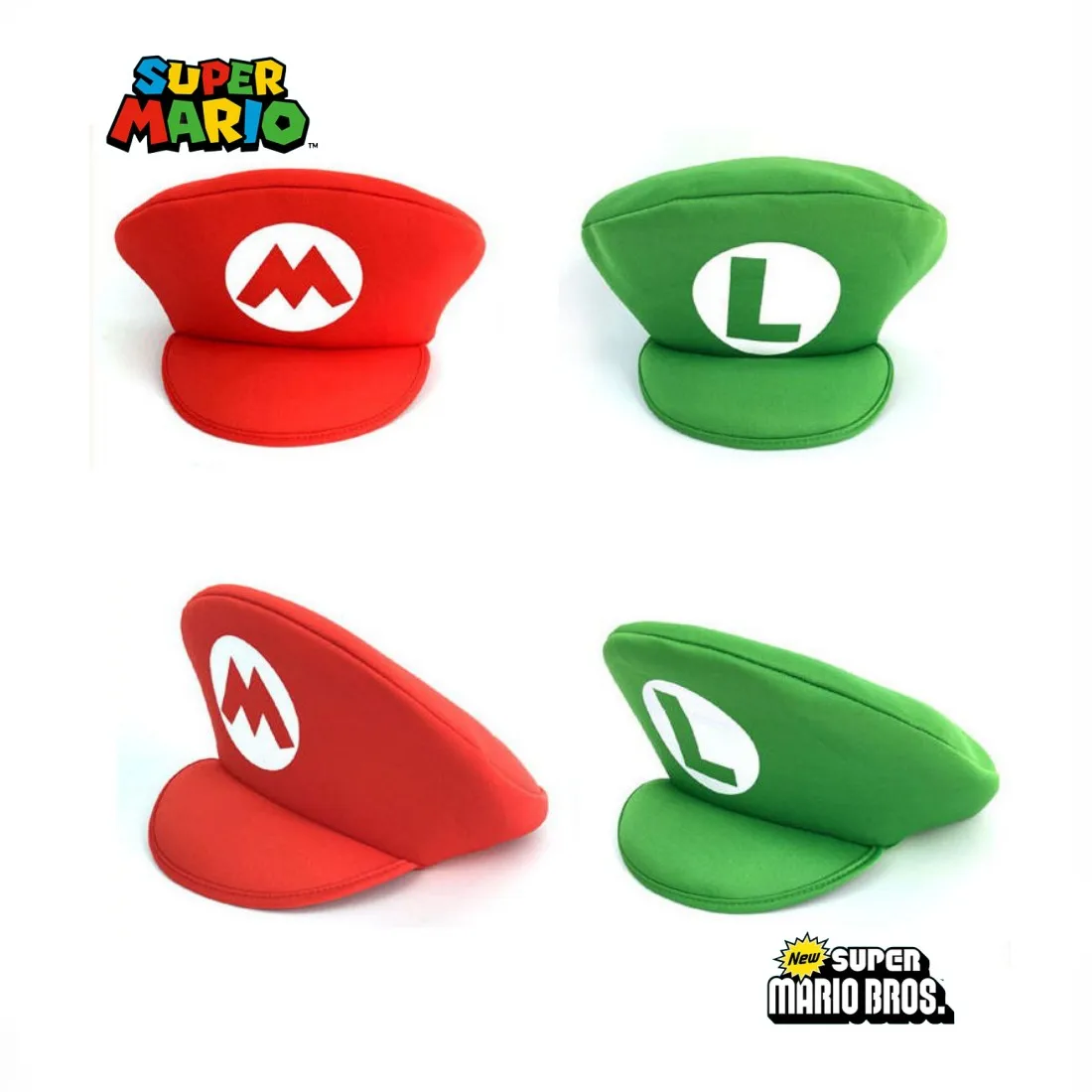 

Super Mario Cartoon Letter Kids Hat Classical Game Periphery Costume Pumpkin Cap Halloween Children Cosplay Prop Hat