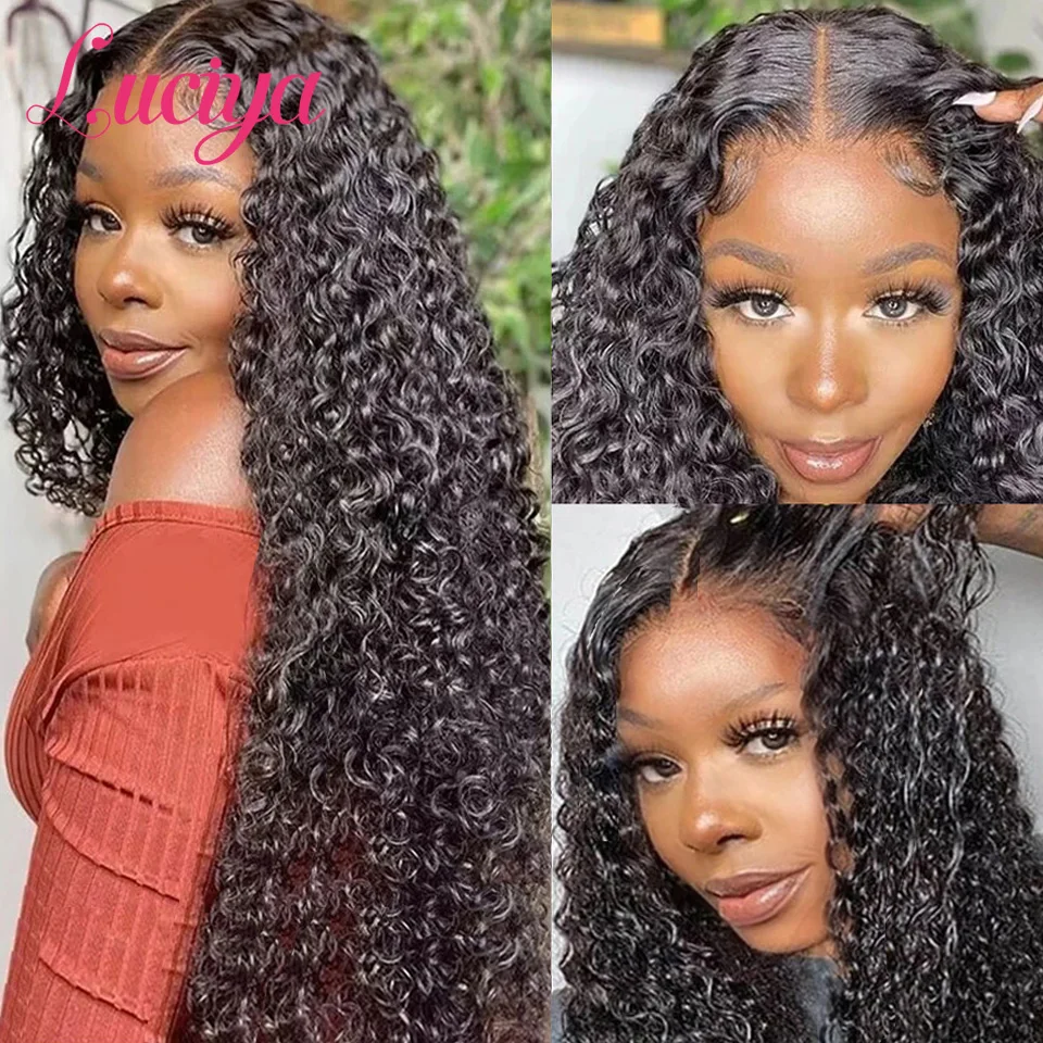 

5x5 4x4 6x6 Glueless Wig Pre Cut Lace Bleached Knots Deep Wave Wigs HD Lace Closure Human Hair Wigs Pre Plucked Wear And Go Wigs