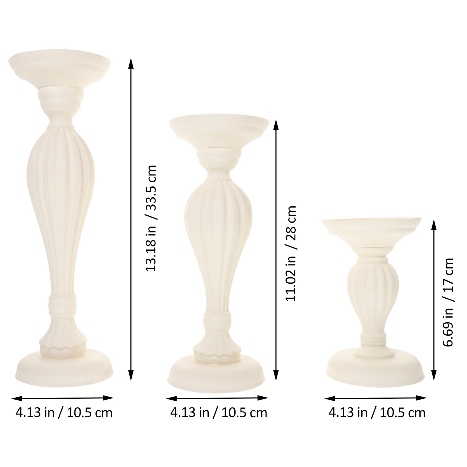 

3pcs Wooden Candlestick Holders Powder Lamination Vintage Shape Home Decoration Party Dining Table Wedding Tealight