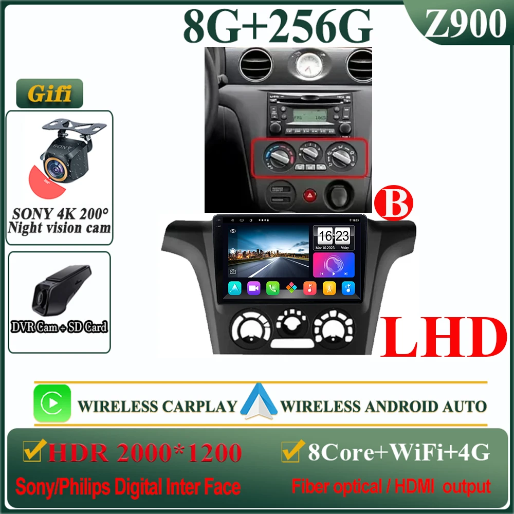 2K Android 16 autoradio voor Mitsubishi Outlander 1 2002-2008 multimediaspeler GPS navigatie Carplay split screen 2K