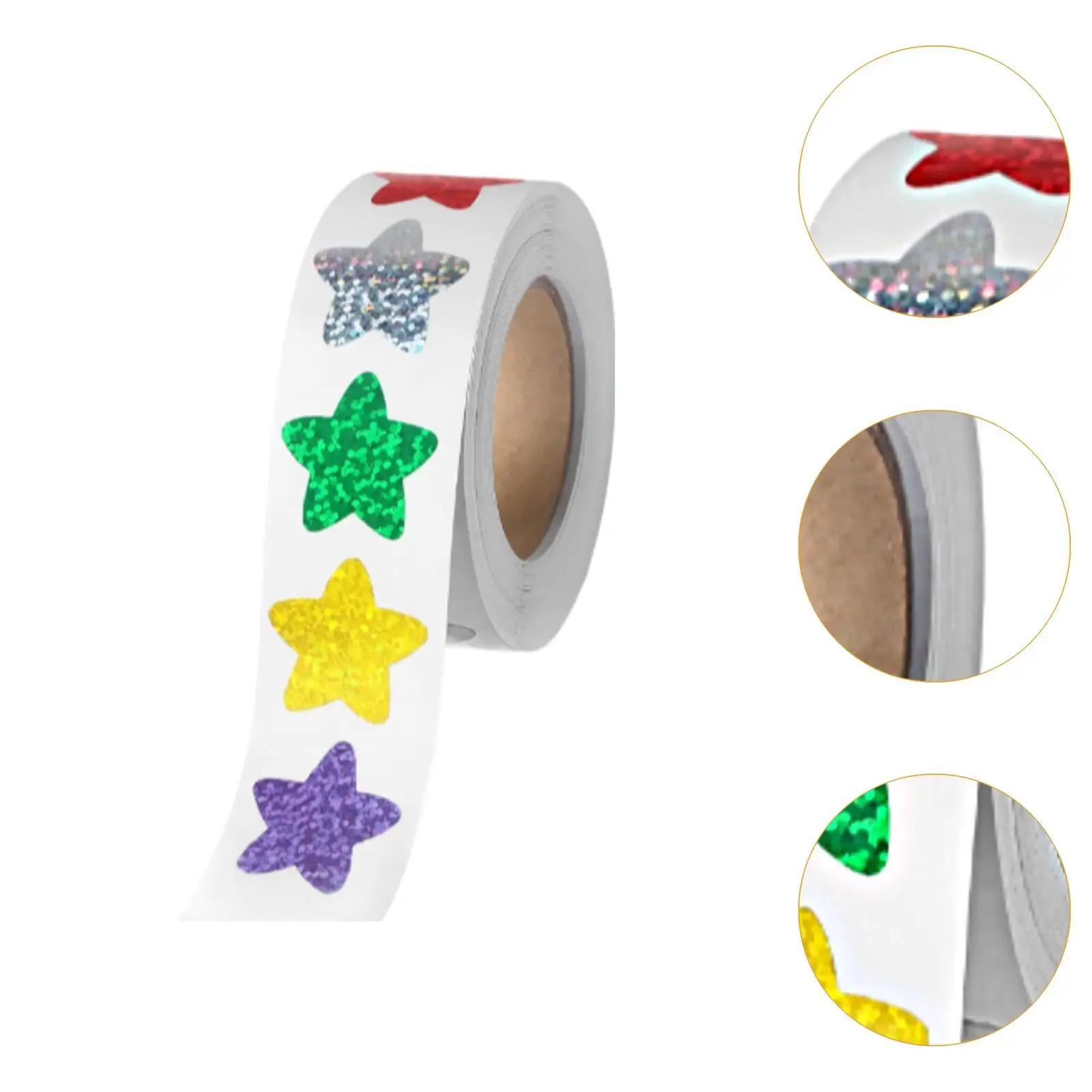 Блестящие наклейки с лазерной звездой, 500 шт./рулон для диаграммы поведения, сделай сам, рукоделие, школа