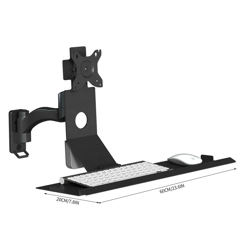 Factory Price Medical Aluminum Alloy Adjustable Arm Touch Screen Monitor Wall Mount Bracket for Hospital Workstation