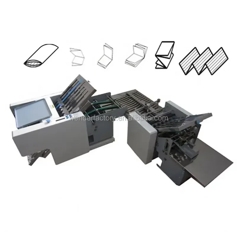 CE Certificate A3 A4 Size High Speed Electric Paper Cross Folding Machine Books Paper Folding Machine