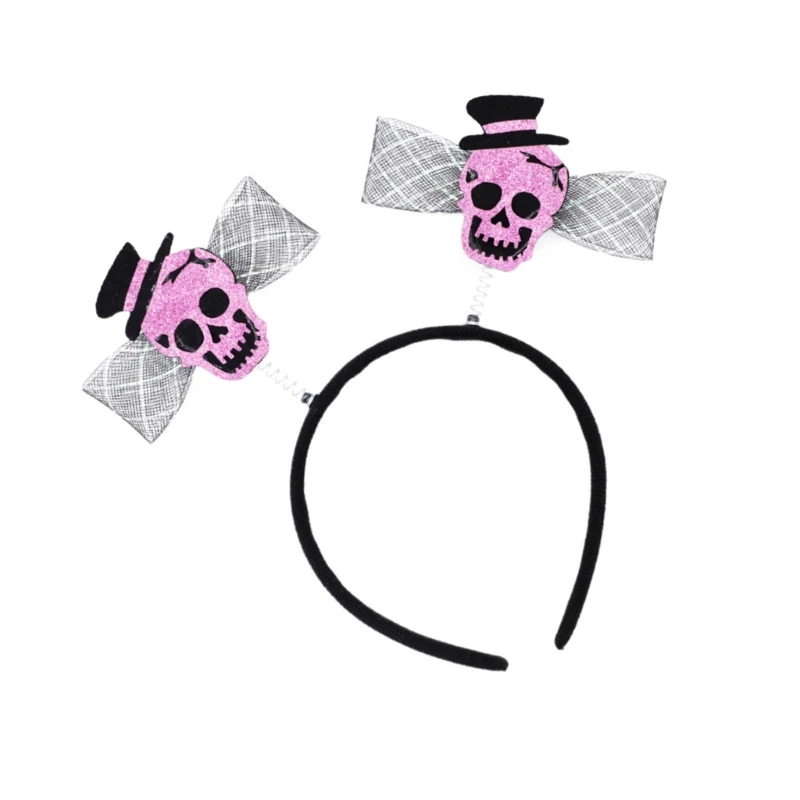 Halloween Skeleton Hairband Dark Series Lace Bowknot Headband Party Accessory