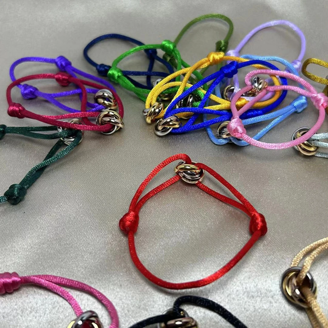 

Классический высококачественный тройной сцепляющийся веревочный браслет Love Lucky для мужчин и женщин. Эксклюзивные Дизайнерские подарки