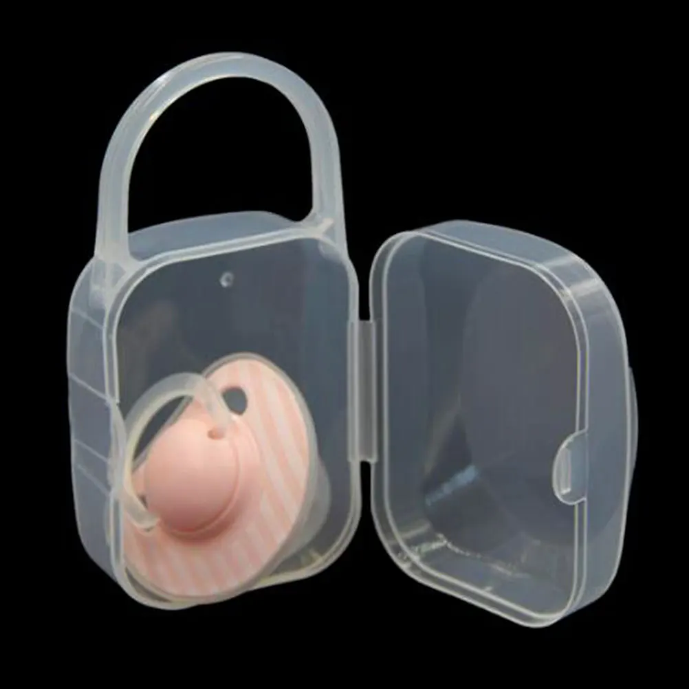 

2Pcs Transparent Portable Pacifier Box for Baby Dustproof Storage Case Wide Mouth Infant Toddler Pacifier Organizer