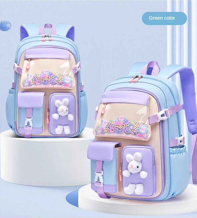 2023 Grundschule Mädchen Schultasche Kawaii Leichte Kindertasche Wasserdichte Taschen Bunte Reiserucksack Mochilas Geschenke