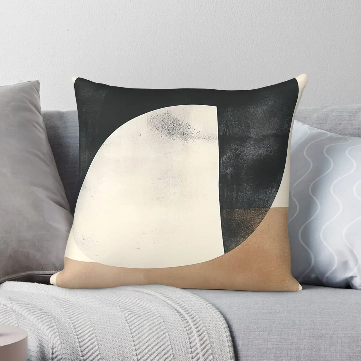 Organic Boho Beige Square Pillowcase Polyester Linen Velvet Pattern Zip Decorative Throw Pillow Home Cushion Cover Wholesale 18