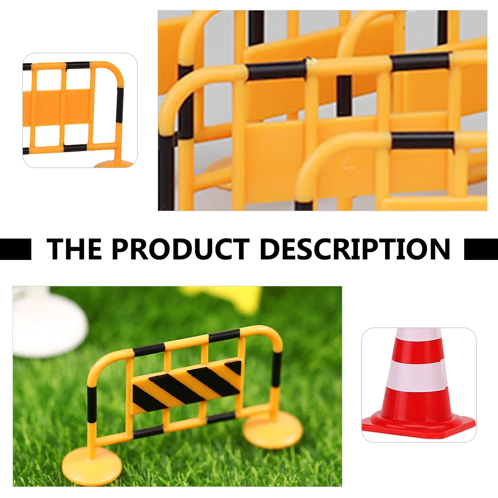 24 Pcs Traffic Road Sign Barricade Street Warning Signs Toy Simulation Toys Roadblocks Mini Child